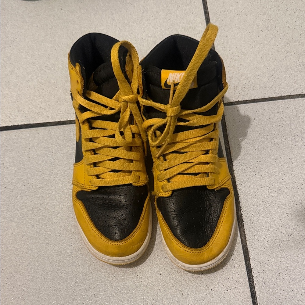 Nike Yellow and Black High-Top Sneakers